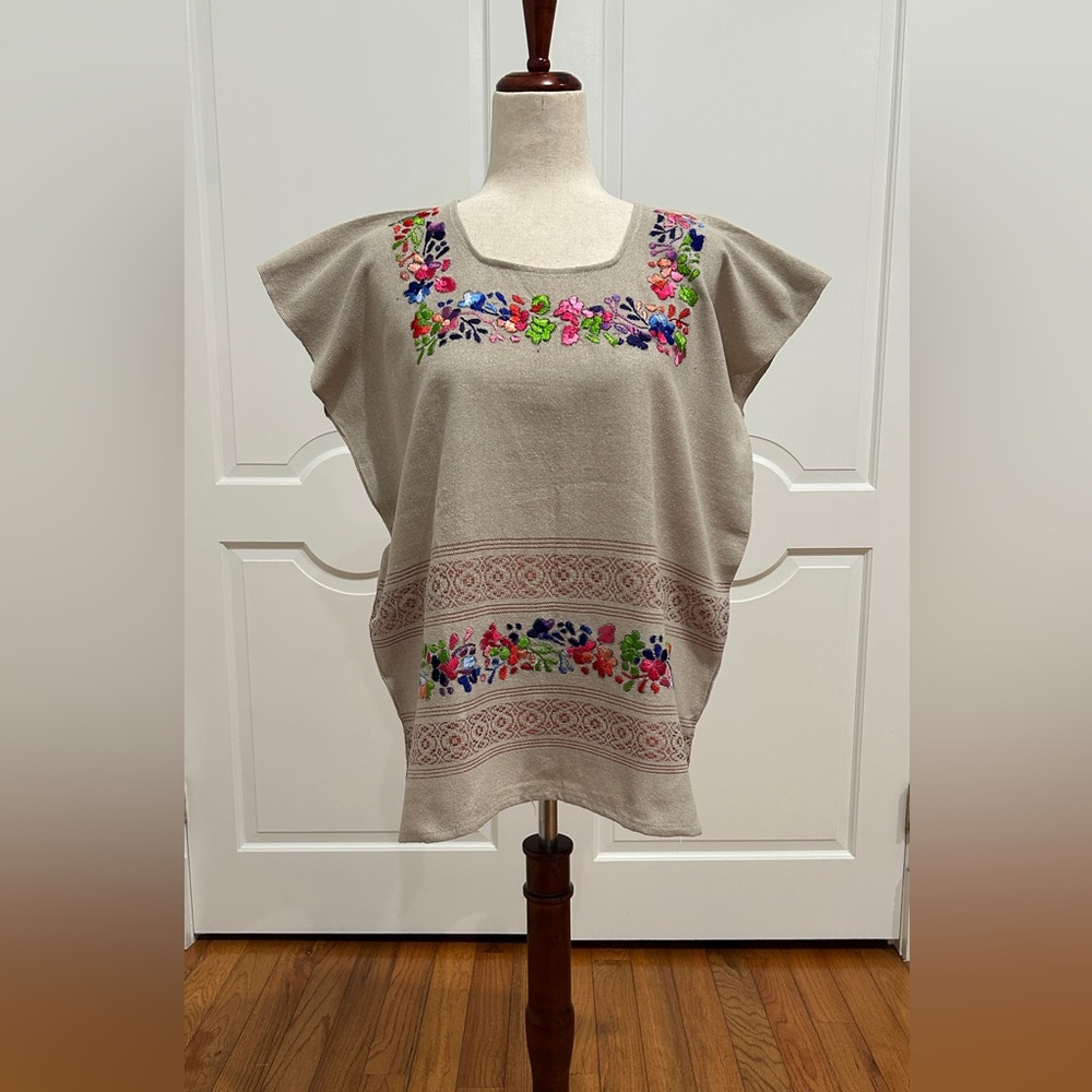 Treadle Loom blouse made in Oaxaca Mexico. Handmade top, Artisanal made.